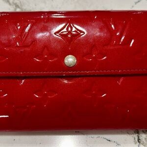 Louis Vuitton Glossy Red Embossed Wallet